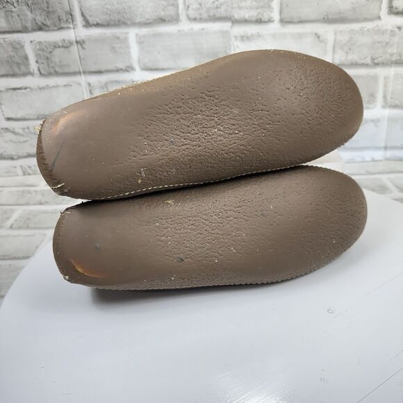 L.L. Bean Wicked Good Moccasin Slippers Leather Brown Mens Shoes Slip On Sz 9 M - Picture 7 of 12